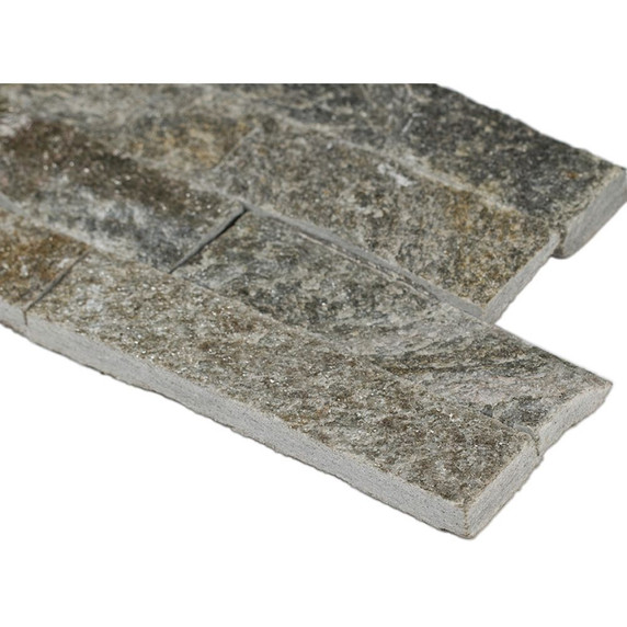 MS International Stacked Stone Series: Sage Green 6X24 Split Face Ledger Panel LPNLQSAGGRN624