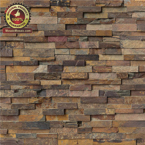 MS International California Gold Ledger Panel 6" x 24" Natural Slate Wall Tile : LPNLSCALGLD624