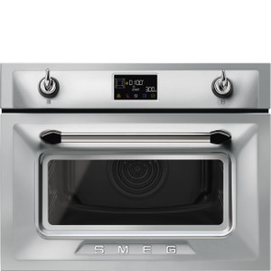 Horno 45cm Smeg SO4902M1X Victoria Inox Combinado con Microondas Sistema Limpieza