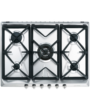 Encimera de Gas 70-75cm Smeg SRV576GH5 Estética contemporánea Acero Inoxidable