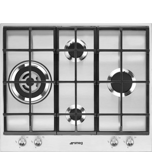 Encimera de Gas 60cm Smeg PX164L Estética Línea Acero Inoxidable