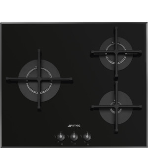 Encimera de Gas 60cm Smeg PV163B3 Estética Línea Cristal Gas Negro