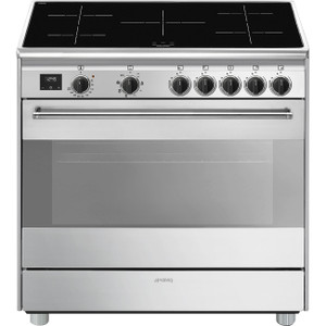 Cocina de Inducción 90x60cm Smeg BG91IX2 Negro Soft Touch Estándar