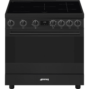 Cocina de Inducción Placa 90x60cm Smeg C91IEA2 Estética Clasica Negro Mate