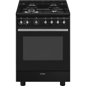 Cocina de Gas Smeg CX61GMBL 60x60cm Acero Inoxidable Estándar Horno Termoventilado Sistema de Limpieza