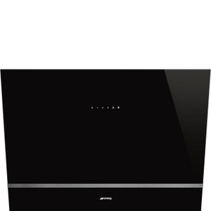 Campana de Pared Inclinada Decorativa Smeg KV28N Decoración mural Estética Universal Cristal Negro 80cm