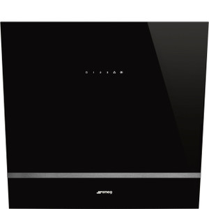 Campana de Pared Inclinada Decorativa Smeg KV26N Decoración mural Estética Universal Cristal Negro 60cm