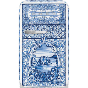 Frigorífico Monopuerta Smeg FAB5RDGME6 retro Bisagras derecha Color D&G Blu Mediterraneo