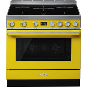 Cocina de Inducción Portofino Smeg CPF9IPyW Amarillo 90x60cm