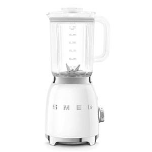 Batidora de Vaso Smeg BLF03WHEU Blanco Retro 800W - Mezcladora de Vidrio con Cuchillas de Acero Inoxidable
