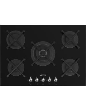 Encimera de Gas 70-75cm Smeg PV375N Estética Clásica Negro