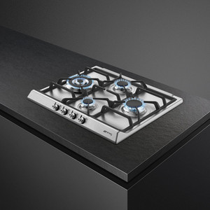 Encimera de Gas 60cm Smeg SER60SGH3 Estética Clásica Acero Inoxidable