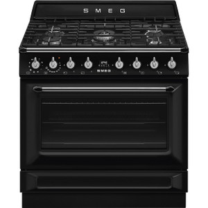 Cocina de Gas Smeg TR90GMBL Victoria Color Negro 90cm