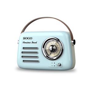 Radio Retro Sogo SS-8635 con Altavoz BT Azul