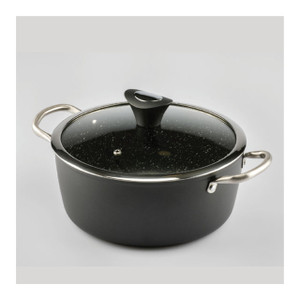 Cacerola Piedra Black Kadal Menaje con Tapa 28 cm 6.3 L