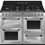 Cocina de Gas Smeg Victoria 110cm 7 Zonas Inox y Negro TR4110X-1