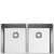 Fregadero de Cocina Smeg Acero Inoxidable Universal Cubeta soldada 2 cubetas VR12S3434