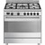 Cocina de Gas Smeg BG91X2 90x60cm Concerto Acero Inoxidable Horno Termoventilado Sistema de Limpieza
