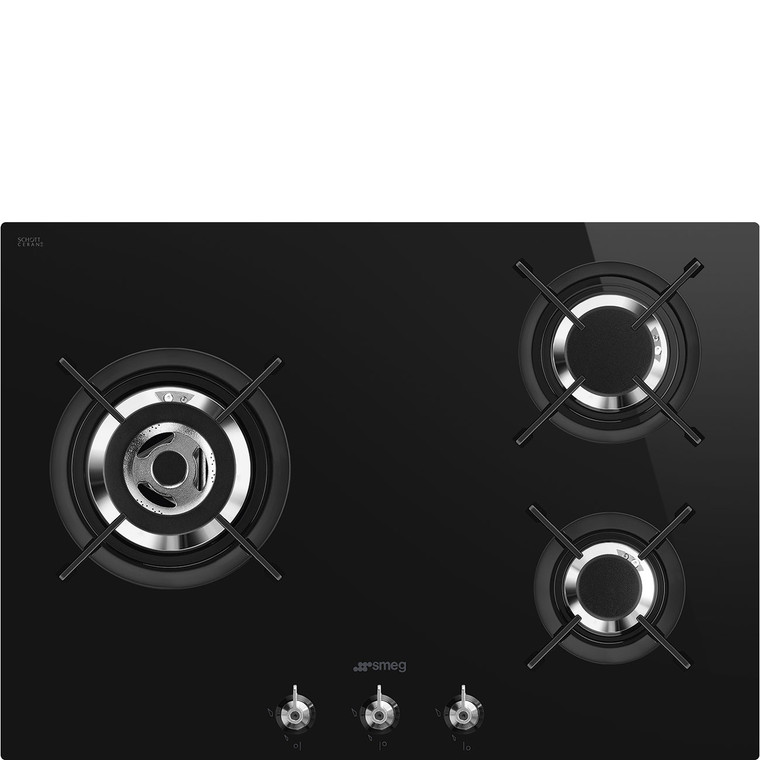 Encimera de Gas 72cm Smeg PV373LCN Estética Clásica Negro