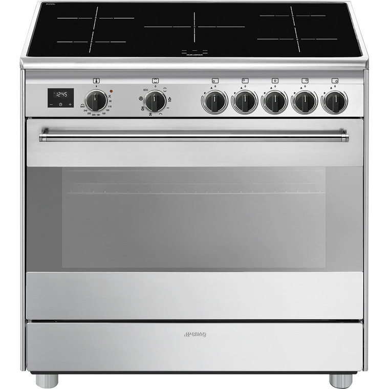 Cocina de Inducción 90x60cm Smeg BG91IX2 Negro Soft Touch Estándar