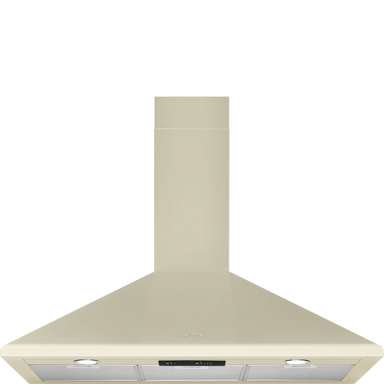 Campana Trapecio de Pared Decorativa Smeg KSED95PE Estética Universal Acero Inoxidable Color Crema 90cm