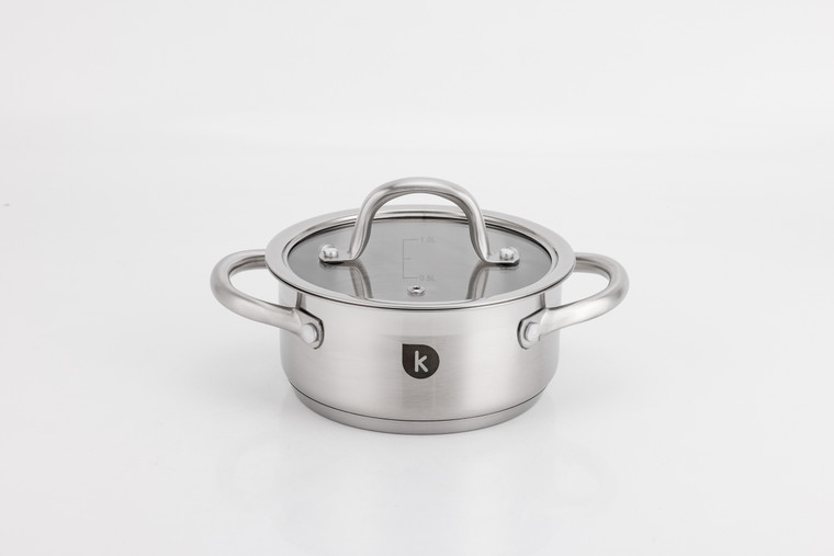 Cacerola Inox 16 cm Kadal Menaje Alejandra 1.5 L Apta para Todas las cocinas