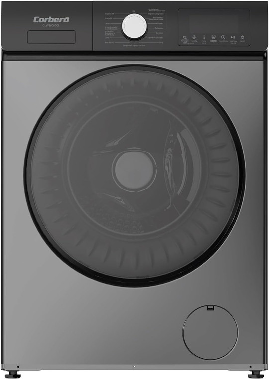 Lavadora Carga Frontal Corberó CLW9606DG 9 Kg 1400 Rpm Motor Inverter Color Gris Oscuro