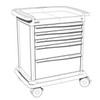 AL-83895 | 5 DRAWERS MED SUPPLY CART 5" TWN SWIVEL CASTERS 2 W/BRAK