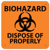 AL-89791 | BIOHAZARD SIGN, 7" SQUARE DISPOSE OF PROPERLY AL-89791 | BIOHAZARD SIGN, 7" SQUARE DISPOSE OF PROPERLY