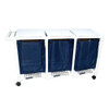 AL-61568F | TRIPLE HAMPER W/ FOOTPEDAL 77 GAL-SPCFY MESH/VINYL COLOR