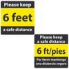 AL-85787 | PLEASE KEEP 6 FT SIGN, 12 X 12 YELLOW/BLACK, ENG/ESP