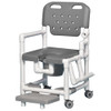 AL-82640 | SHOWER COMMODE CHR 17" W/LEFT DROP ARM & FOOTREST-SPECIFY CO