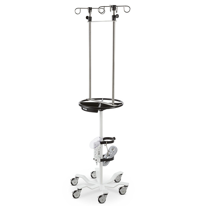 AL-46385 | 6-LEG IV POLE, TWO 4-HK TOPS SUPPORT WHEEL, POWER STRIP