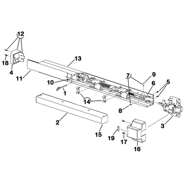 AL-85973 | PUSH BAR RETROFIT KIT FOR 98/99 SERIES RIM 3' DOOR