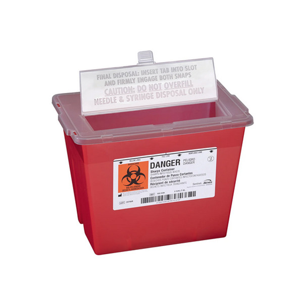 AL-67823 | 2 GALLON SHARPS CONTAINER 8-5/8"H X 11-5/8"L X 7-3/4"W,