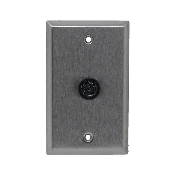 AL-91061 | 6-PIN RECEPTACLE, MOUNTED ON 1-GANG STNLSS STL PLATE