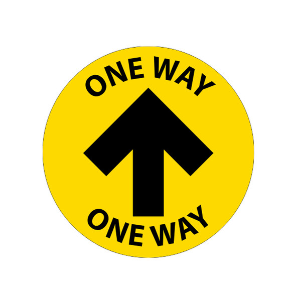 AL-89375 | ONE WAY ARROW FLOOR SIGN 8" DIAM, (ENG/ESP)
