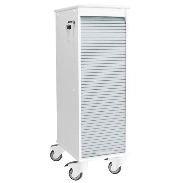 AL-93798 | TALL NARROW LOCKING CART 6-SHELVES, TAMBOUR DOOR