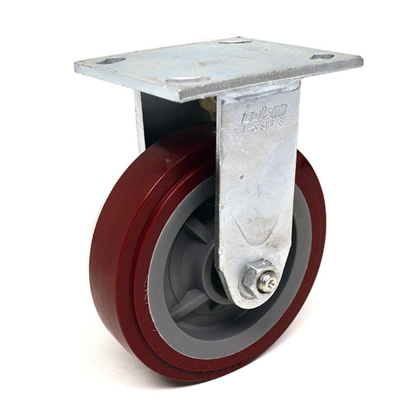 AL-17277-2 | 8" RIGID CASTER, POLYURETHANE 4-1/2" X 6-1/4" TOP PLATE