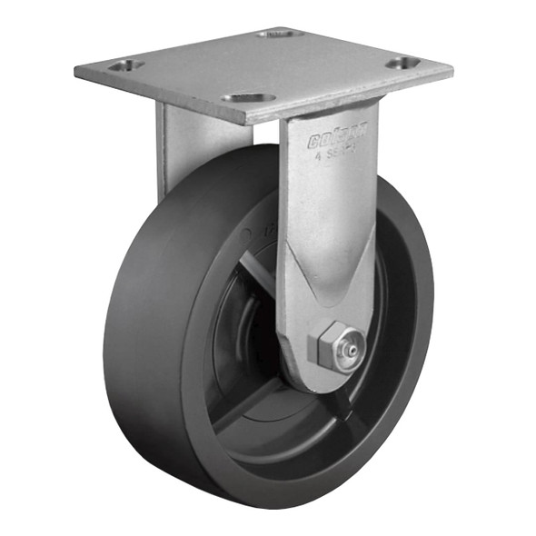 AL-4803 | 6" RIGID CASTER, TOP PLATE POLYOLEFIN, ROLLER BEARING