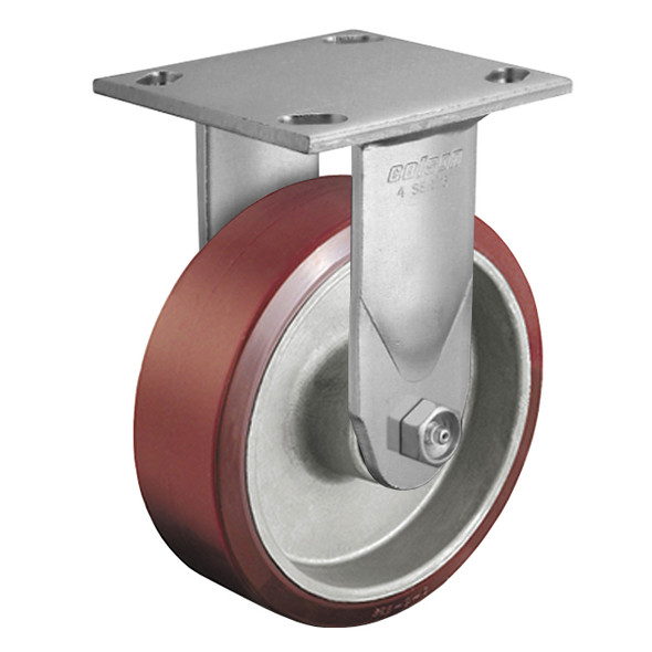 AL-4807 | 6" RIGID CASTER, TOP PLATE POLYURETHANE, ROLLER