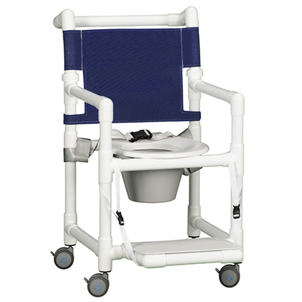 AL-57481 | 41.25"H SELECT SHOWER CHAIR COMMODE W/ SEAT BELT & FOOTRES