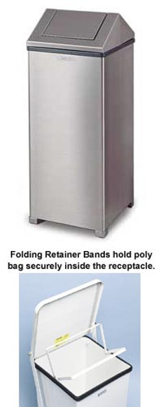AL-60950 | 18 GAL WASTE CAN W/ RETAINER BAND / STEEL