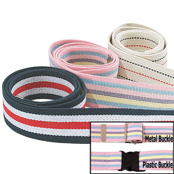 AL-66395 | 70" PIN STRIPE QC GIAT BELT, METAL BUCKLE, 5/PK