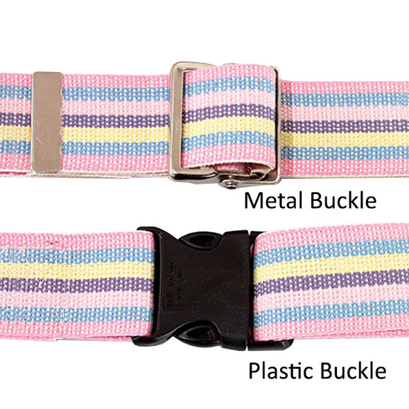 AL-66408 | 70" PIN STRIPE QC GAIT BELT, METAL BUCKLE, 20/CS