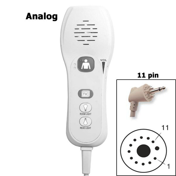 AL-67219 | 11PIN NURSE/TV/READ&ROOM LIGHT PILLOW SPEAKER/ANALOG MODEL