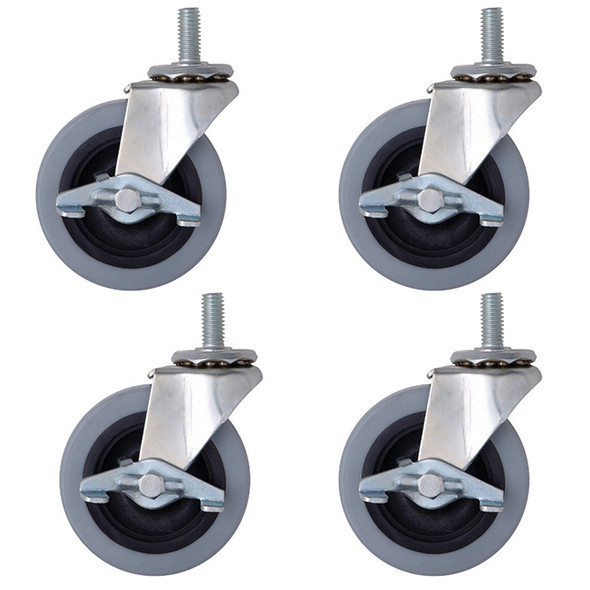 AL-82817 | 3" POLY CASTERS MOBILE KIT SET OF 4 - ALL W/ BRAKES