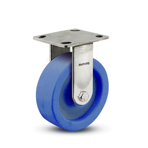 AL-86790 | 6" STAINLESS RIGID CASTER POLY, DELRIN, 4" X 4-1/2"PLATE