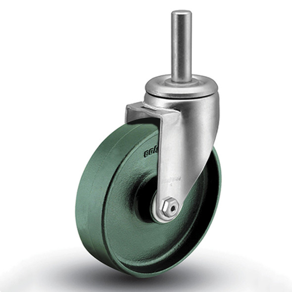 AL-17117-9 | 6" SWIVEL CASTER, CAST IRON ROLLER, 7/8" X 2-1/2" ROUND