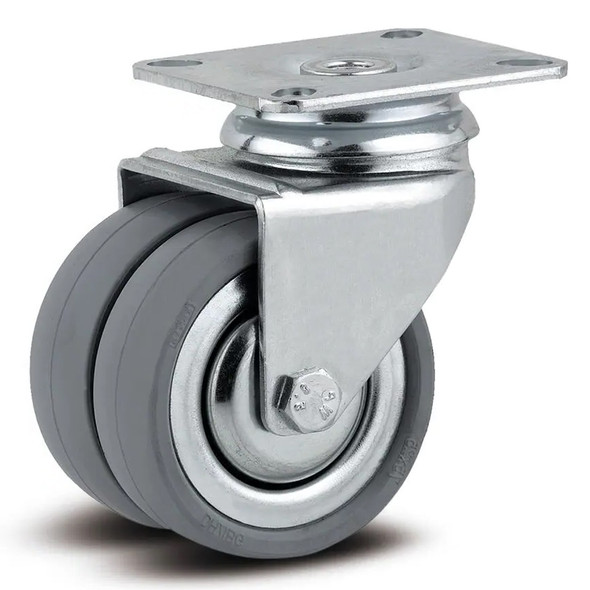 AL-57586PH | 3" INSTITUTIONAL SWIVEL CASTER TOP PLATE, RUBBER, CONE BALL